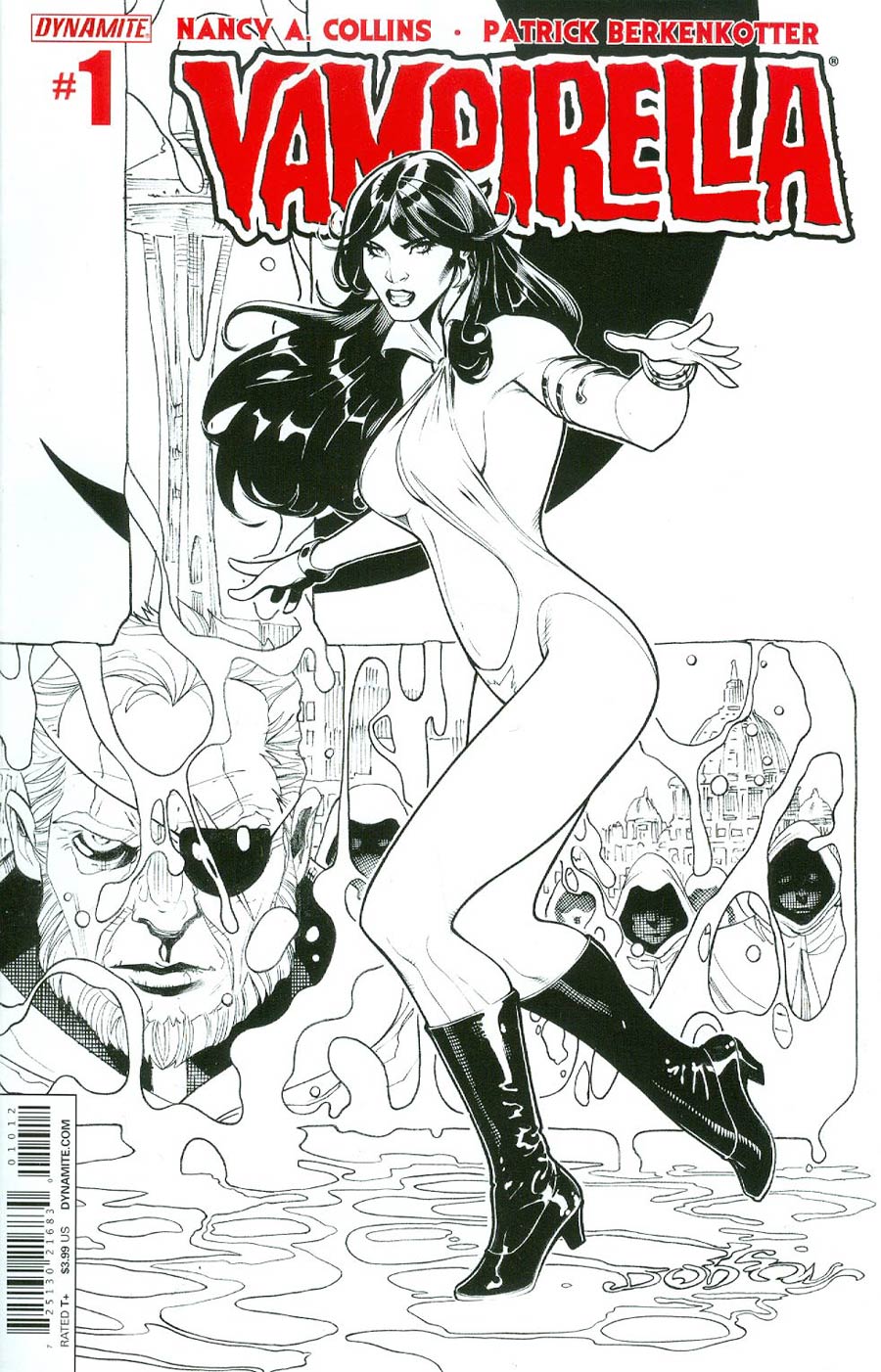 Vampirella Vol 5 #1 Cover S 2nd Ptg Terry Dodson Black & White Variant Cover