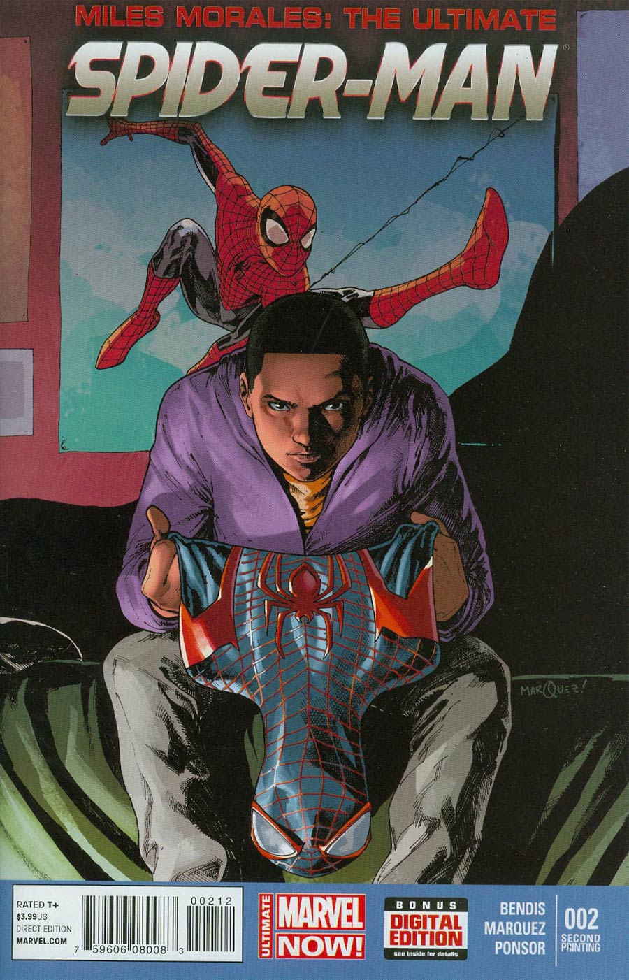 Miles Morales Ultimate Spider-Man #2 Cover C 2nd Ptg David Marquez Variant Cover