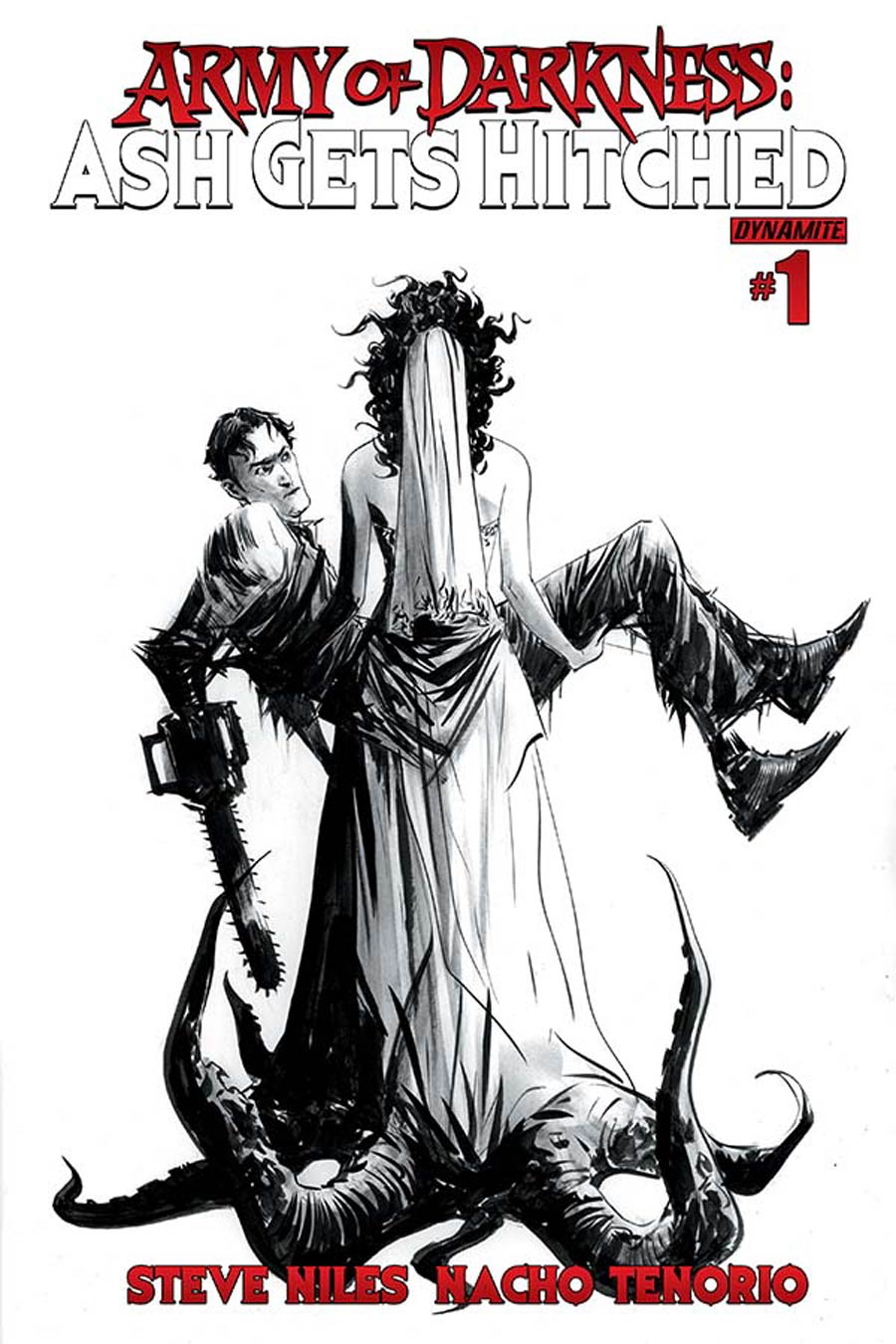 Army Of Darkness Ash Gets Hitched #1 Cover H Incentive Jae Lee Black & White Line Art Cover
