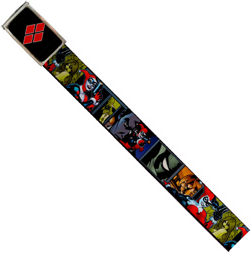 DC Comics 1.5-Inch Gloss Web Belt - Harley Quinn And Villains