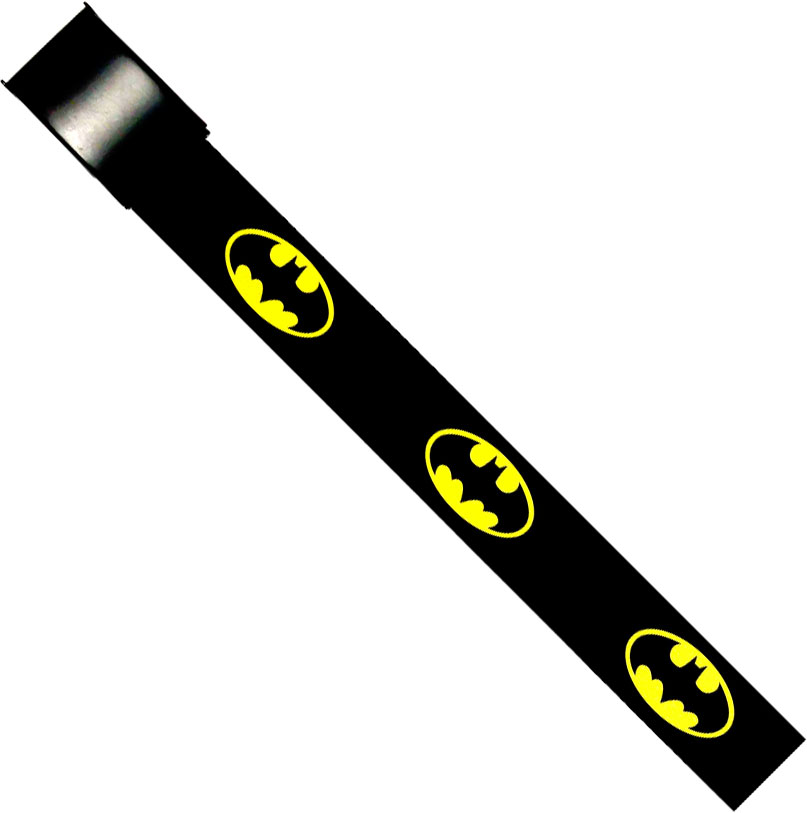 DC Comics 1.5-Inch Web Belt Full Color Buckle - Batman Symbol Yellow On Black