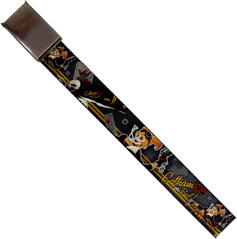DC Comics 1.5-Inch Web Belt Full Color Buckle - Harley Quinn DC Bombshells