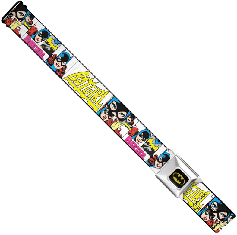DC Comics Seatbelt-Style Belt 24-38 Inches - Batgirl Panels White