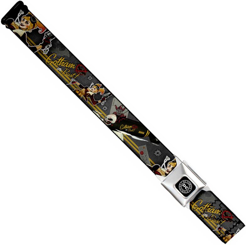 DC Comics Seatbelt-Style Belt 24-38 Inches - Harley Quinn DC Bombshells