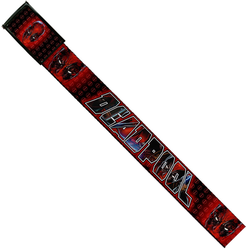 Marvel Comics 1.5-Inch Gloss Web Belt - Deadpool Face With Logo