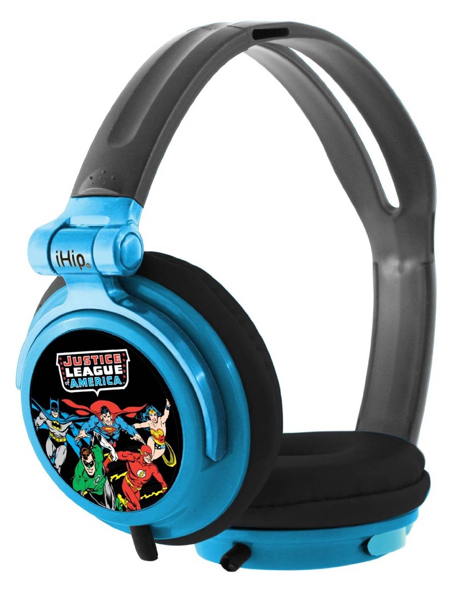 DC Comics Folding Headphones Black And Blue - Justice League