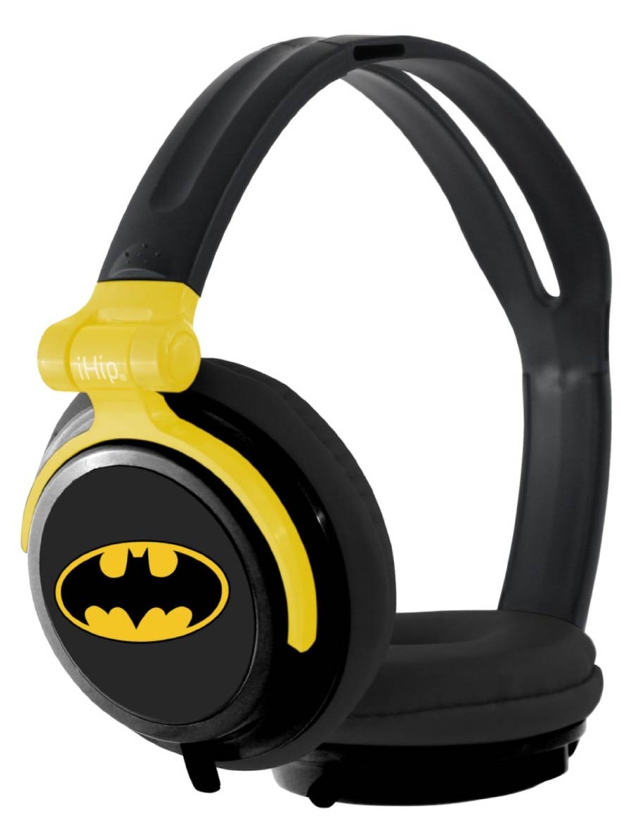 DC Comics Folding Headphones Black And Yellow - Batman Classic Logo