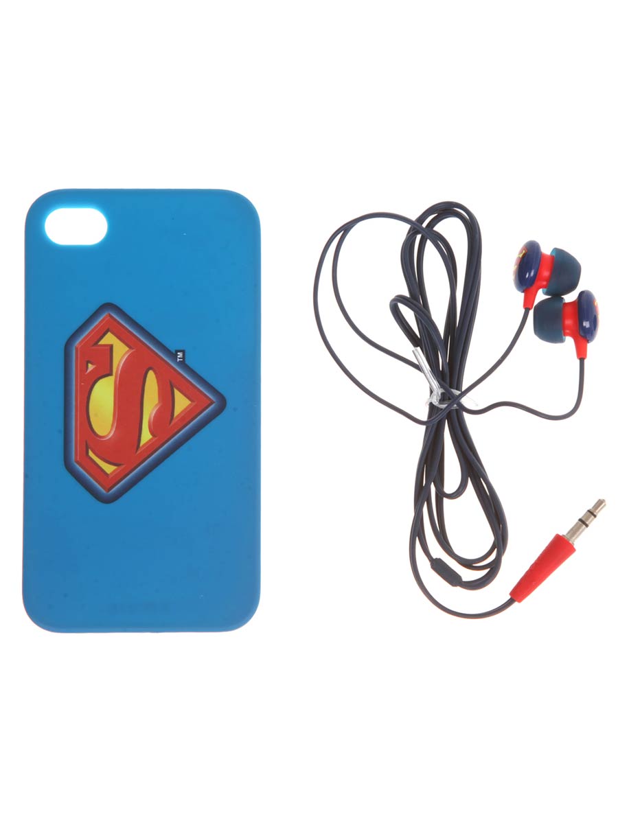 DC Comics iPhone 5 Case And Ear Buds Bundle - Superman Logo