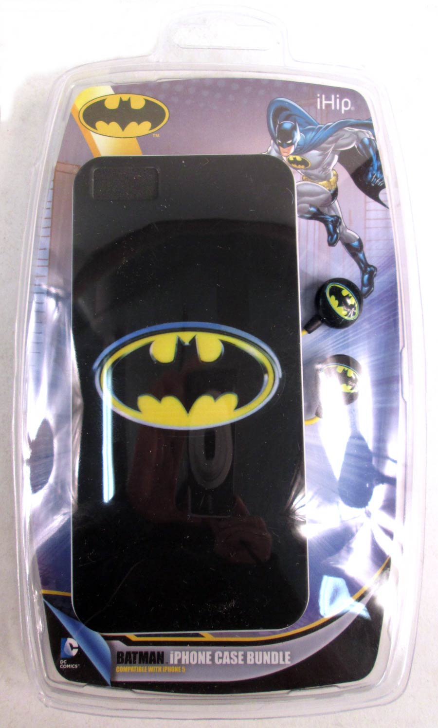 DC Comics iPhone 5 Case And Ear Buds Bundle - Batman Classic Logo