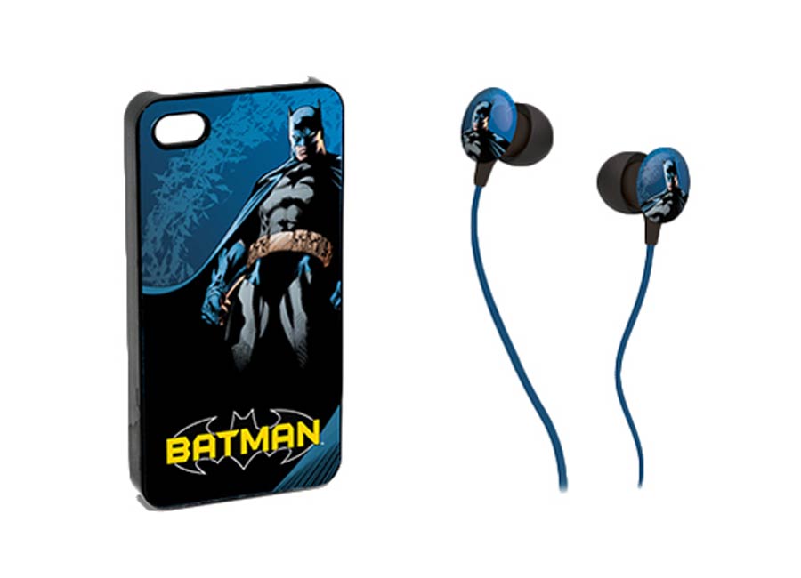 DC Comics iPhone 5 Case And Ear Buds Bundle - Batman Comic