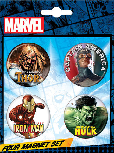 Marvel Comics 1.25-inch Round Magnet - Avengers Thor Captain America Iron Man Hulk (40186RM4)
