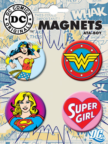 DC Comics 1.25-inch Round Magnet - Wonder Woman Supergirl Various (40090RM4)
