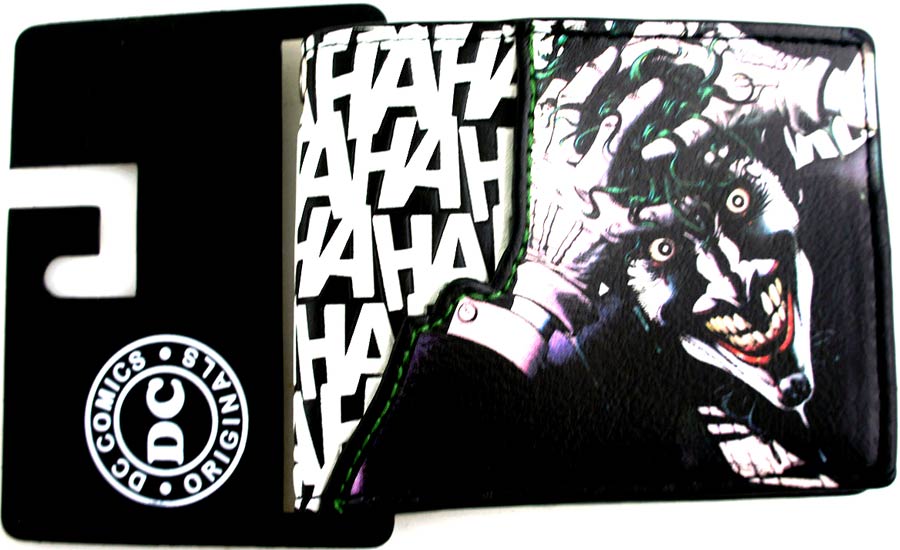 DC Comics Bi-Fold Snap Wallet - Batman Symbol Joker HAHAHA