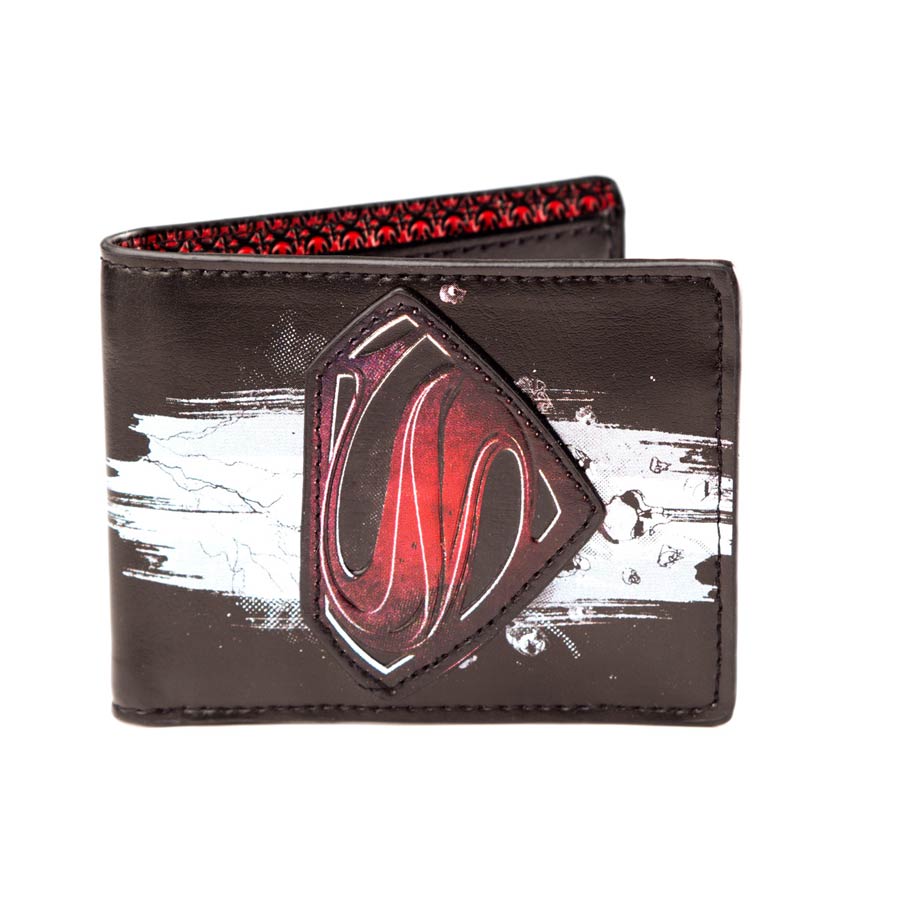 DC Comics Bi-Fold Wallet - Superman Man Of Steel Embroidered