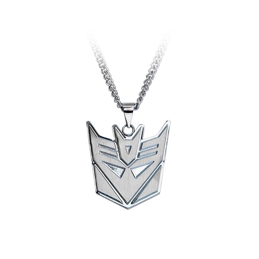 Transformers Stainless Steel Pendant Necklace - Decepticon Face With Ball Chain