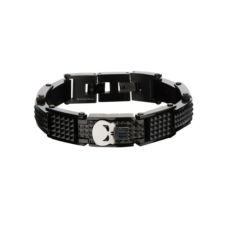Marvel Comics Black Stainless Steel Link Bracelet - Punisher