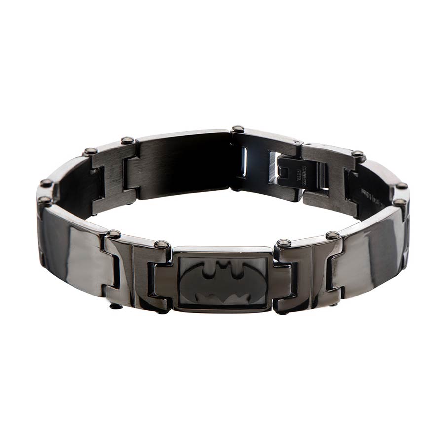 DC Comics Black Stainless Steel Link Bracelet - Batman