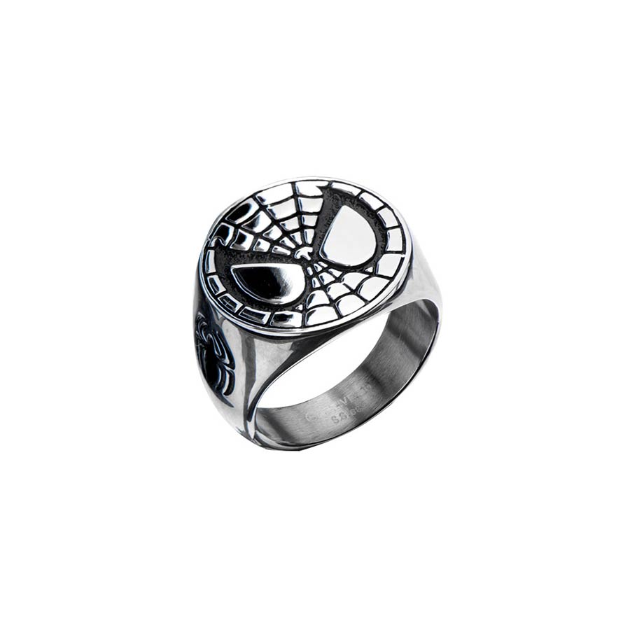 Marvel Comics Stainless Steel Ring - Spider-Man Face Size 10