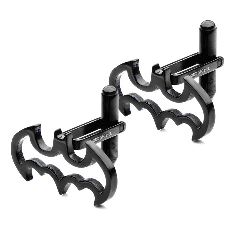 DC Comics Black Stainless Steel Cuff Links -  Batman Cut Out Logo