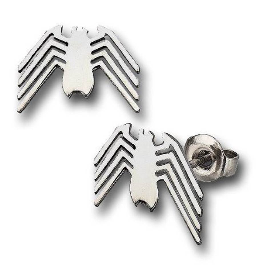 Marvel Coimics Stainless Steel Stud Earrings - Spider-Man Cut Out Logo