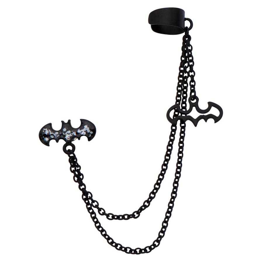 DC Comics Stainless Steel Double Ear Cuff - Batman Logos