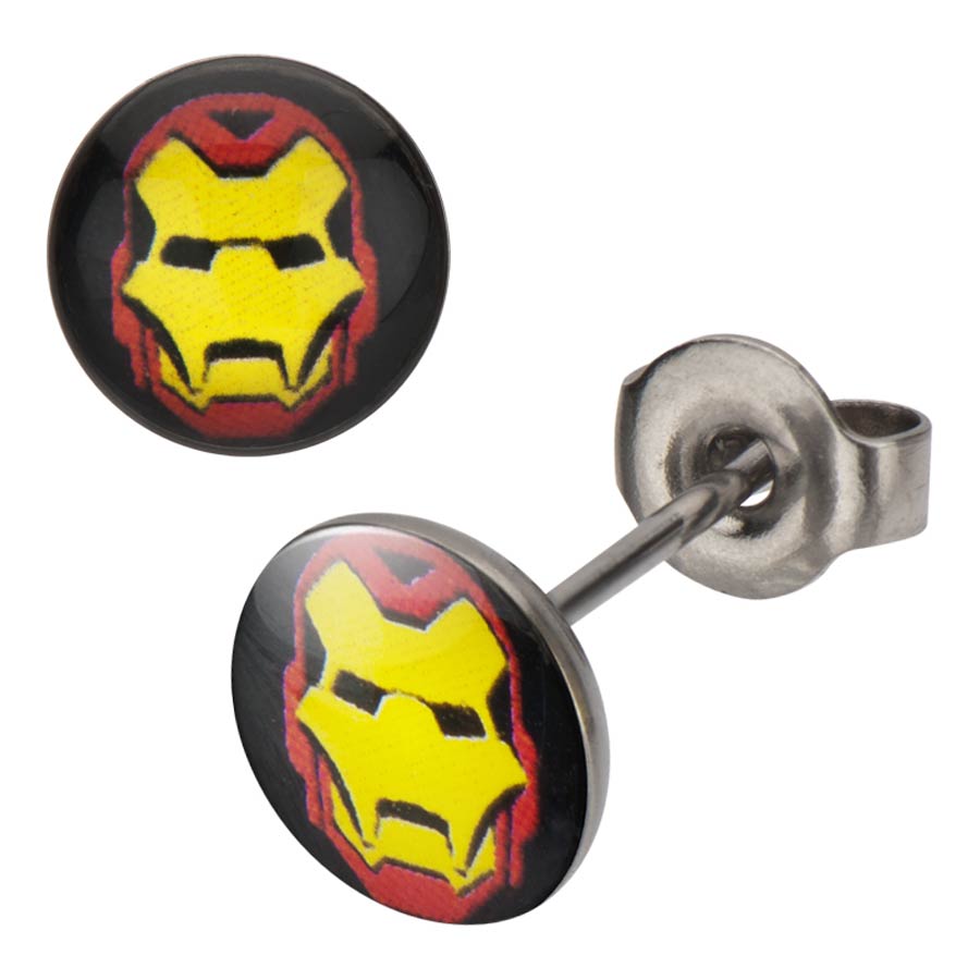 Marvel Comics Stainless Steel Earrings - Iron Man Face