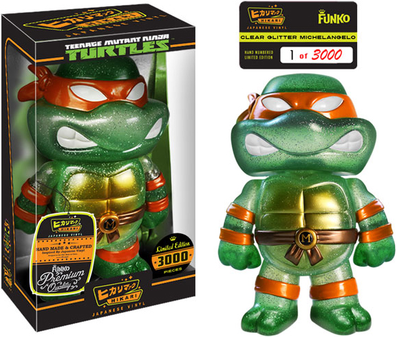Hikari Teenage Mutant Turtles Clear Glitter Michelangelo Limited Edition Sofubi Figure