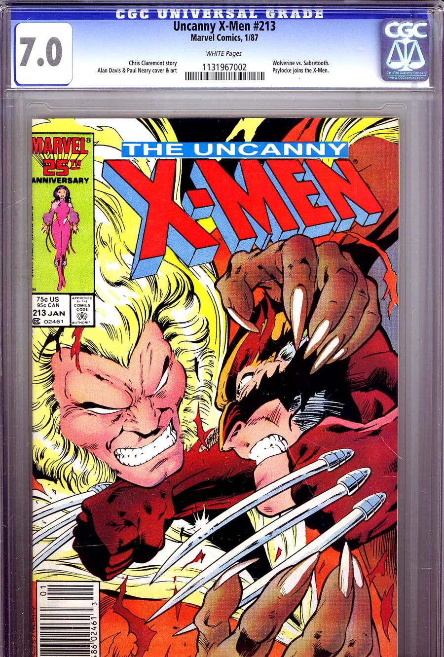 Uncanny X-Men #213 Cover C CGC 7.0