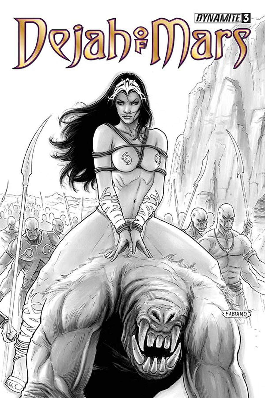 Dejah Of Mars #3 Cover C Incentive Fabiano Neves Black & White Variant Cover