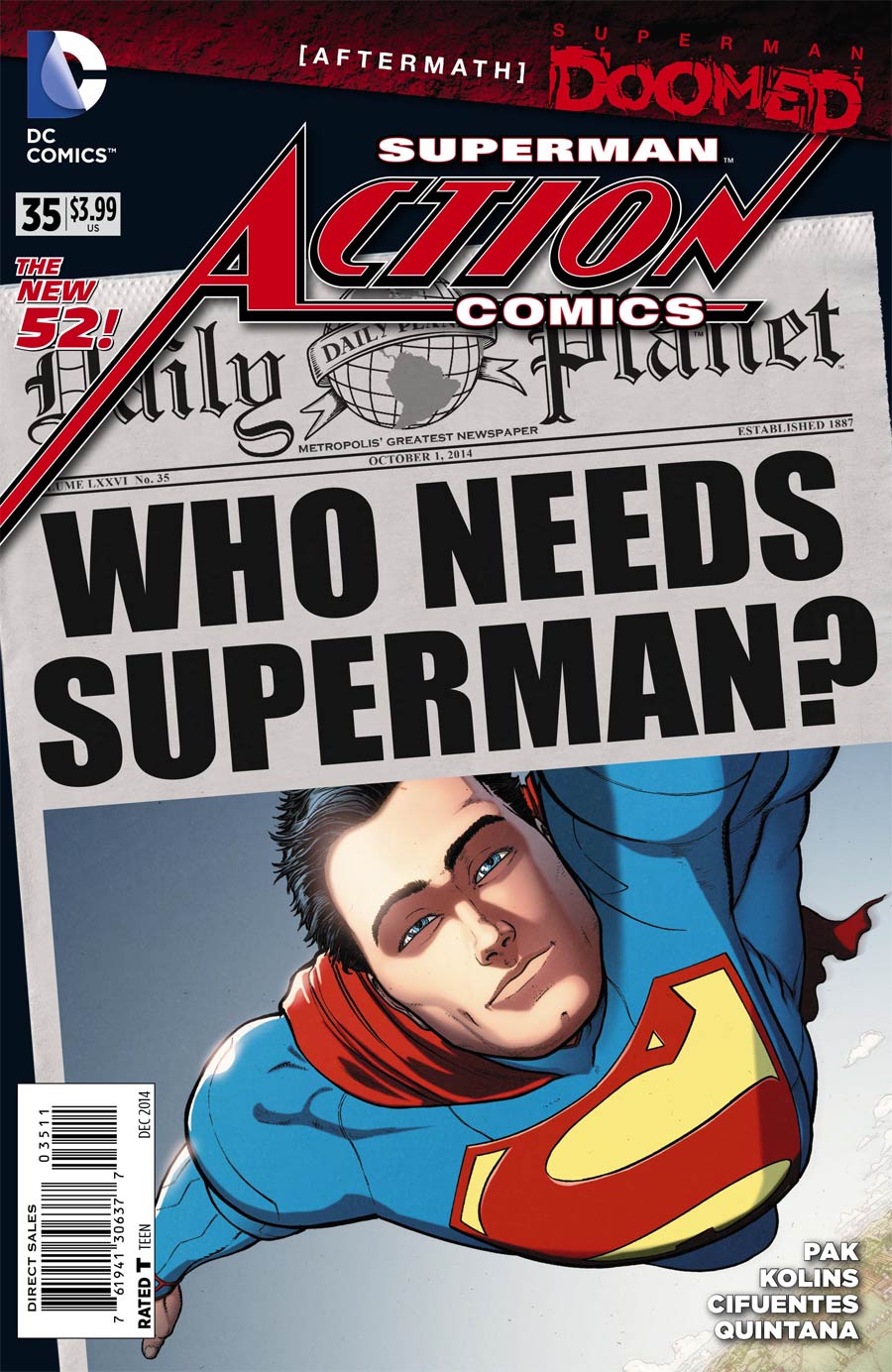 Action Comics Vol 2 #35 Cover A Regular Aaron Kuder Cover (Superman Doomed Aftermath)