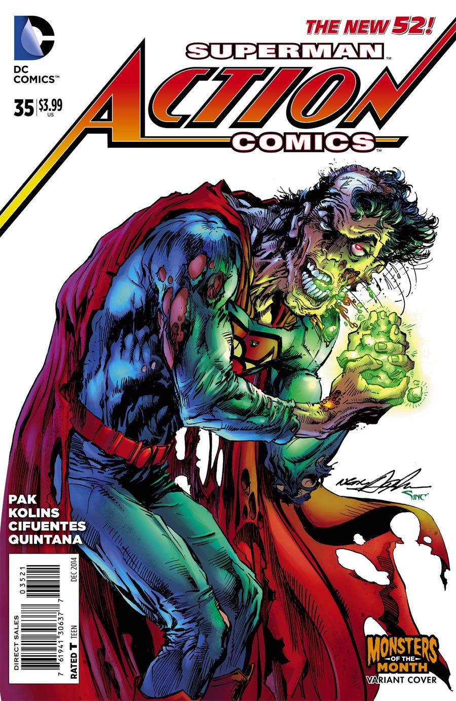 Action Comics Vol 2 #35 Cover B Variant Neal Adams Monsters Cover (Superman Doomed Aftermath)