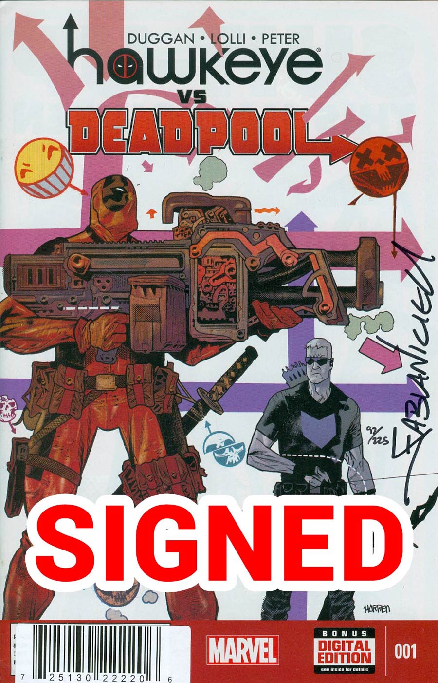 Hawkeye vs Deadpool #1 Cover C DF Signed By Fabian Nicieza