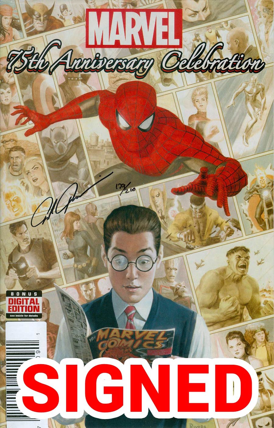 Marvel 75th Anniversary Celebration #1 Cover B DF Signed By Paolo Rivera