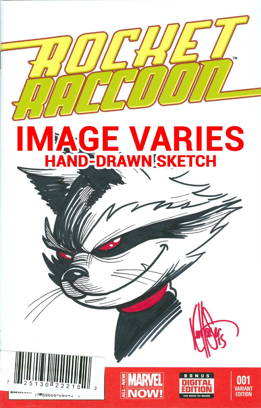 Rocket Raccoon Vol 2 #1 Cover I DF Signed & Remarked Edition By Ken Haeser