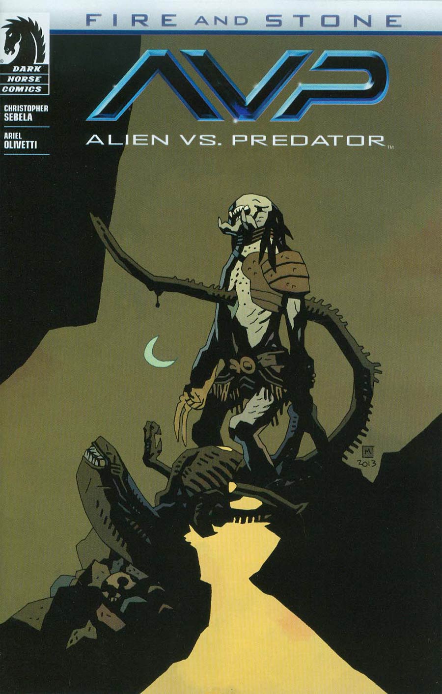 Alien vs Predator Fire And Stone #1 Cover B Variant Mike Mignola Cover