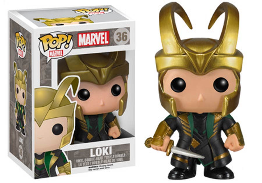 POP Marvel 36 Thor The Dark World Loki With Helmet Vinyl Bobble Head