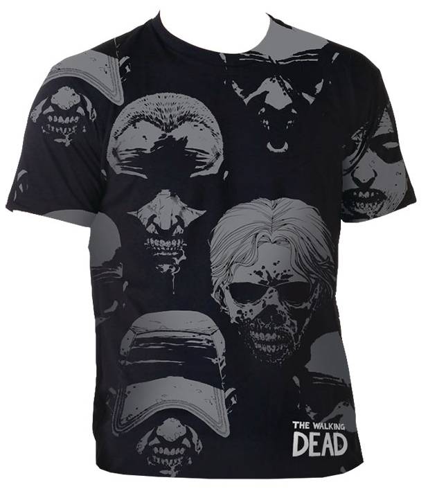 Walking Dead Walker Faces Mens T-Shirt Large