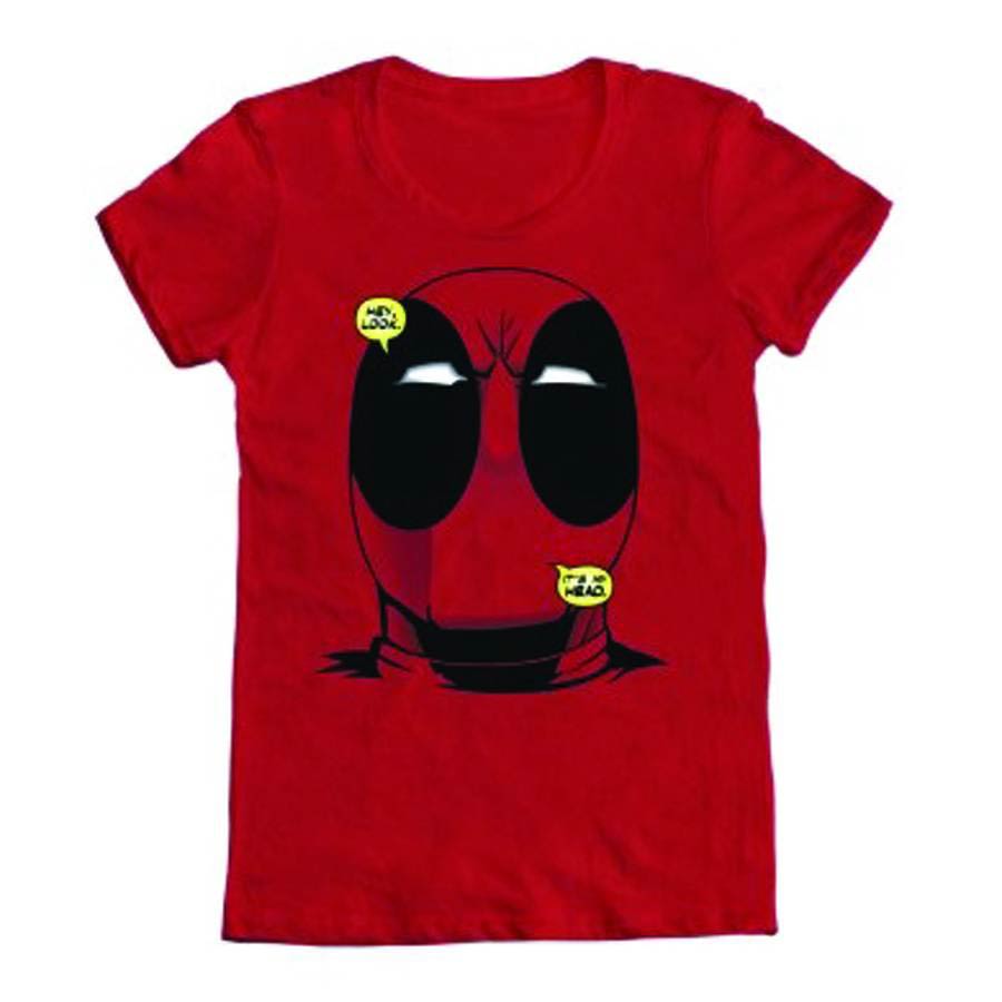 Deadpool Big Head Red Womens T-Shirt Large