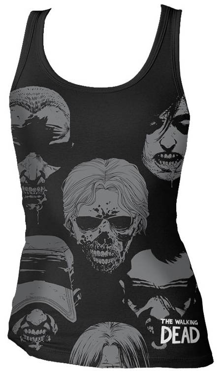 Walking Dead Walker Faces Womens Tank Top T-Shirt Large