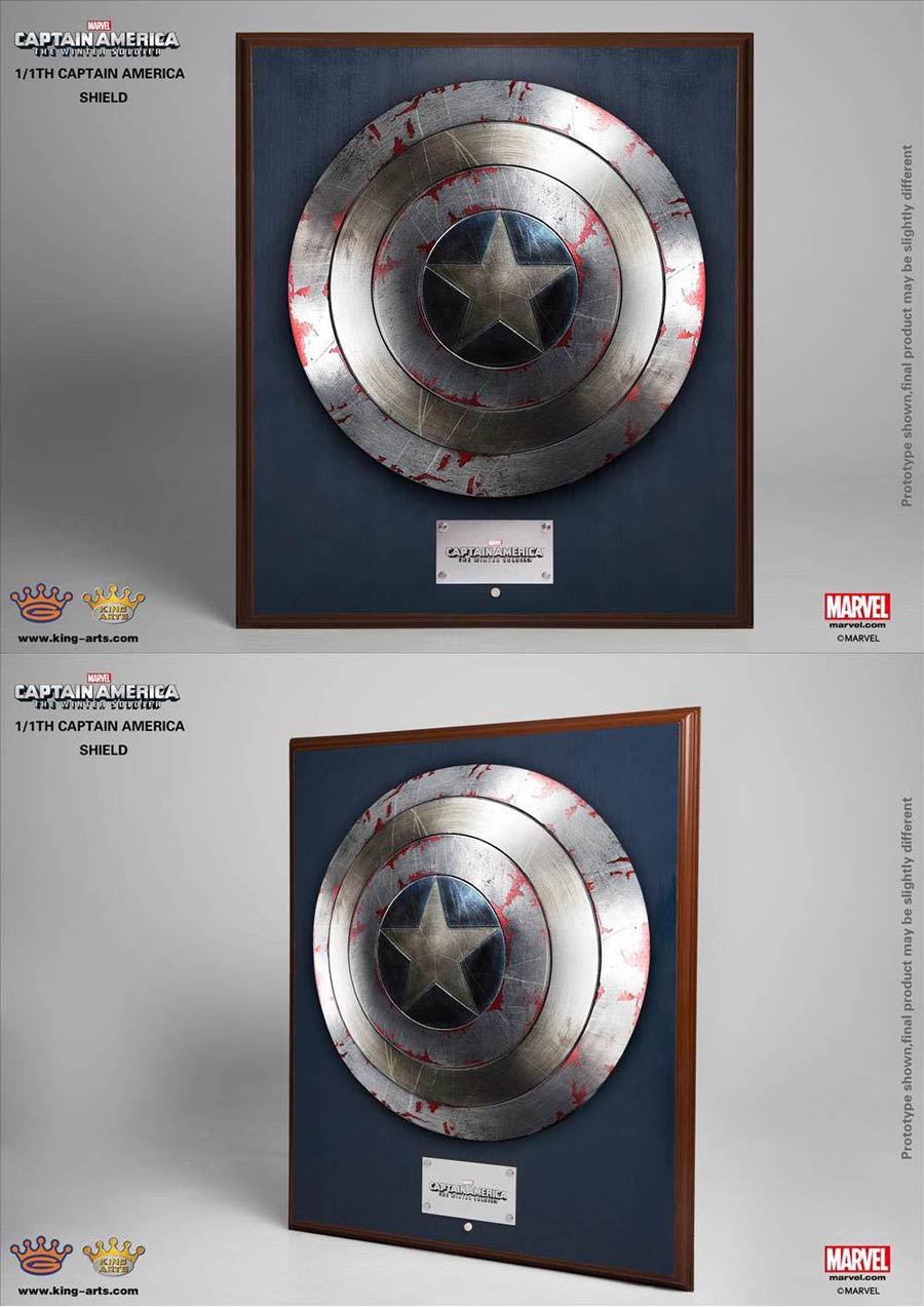 Captain America The Winter Soldier 1/1 Scale Shield Replica - Battle Damage Shield With Wall Mount
