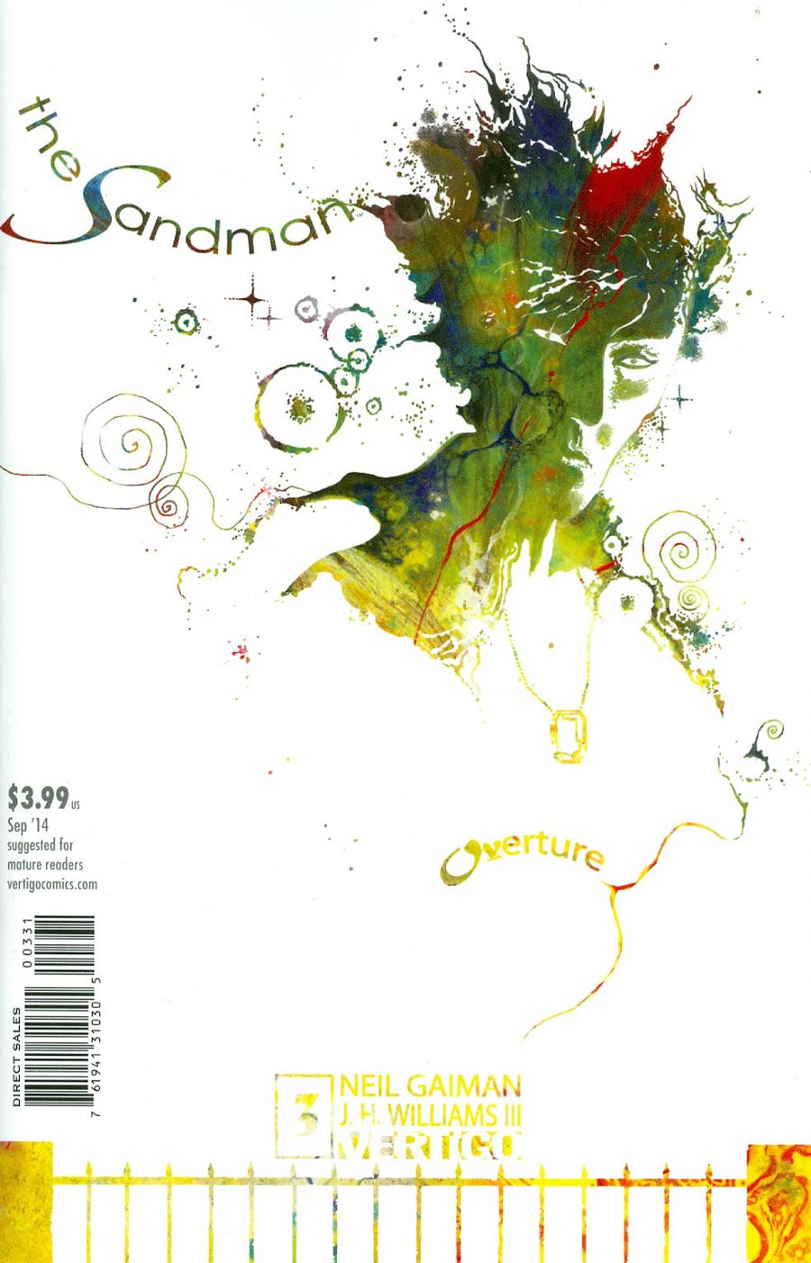 Sandman Overture #3 Cover E Incentive JH Williams III Special Ink Cover