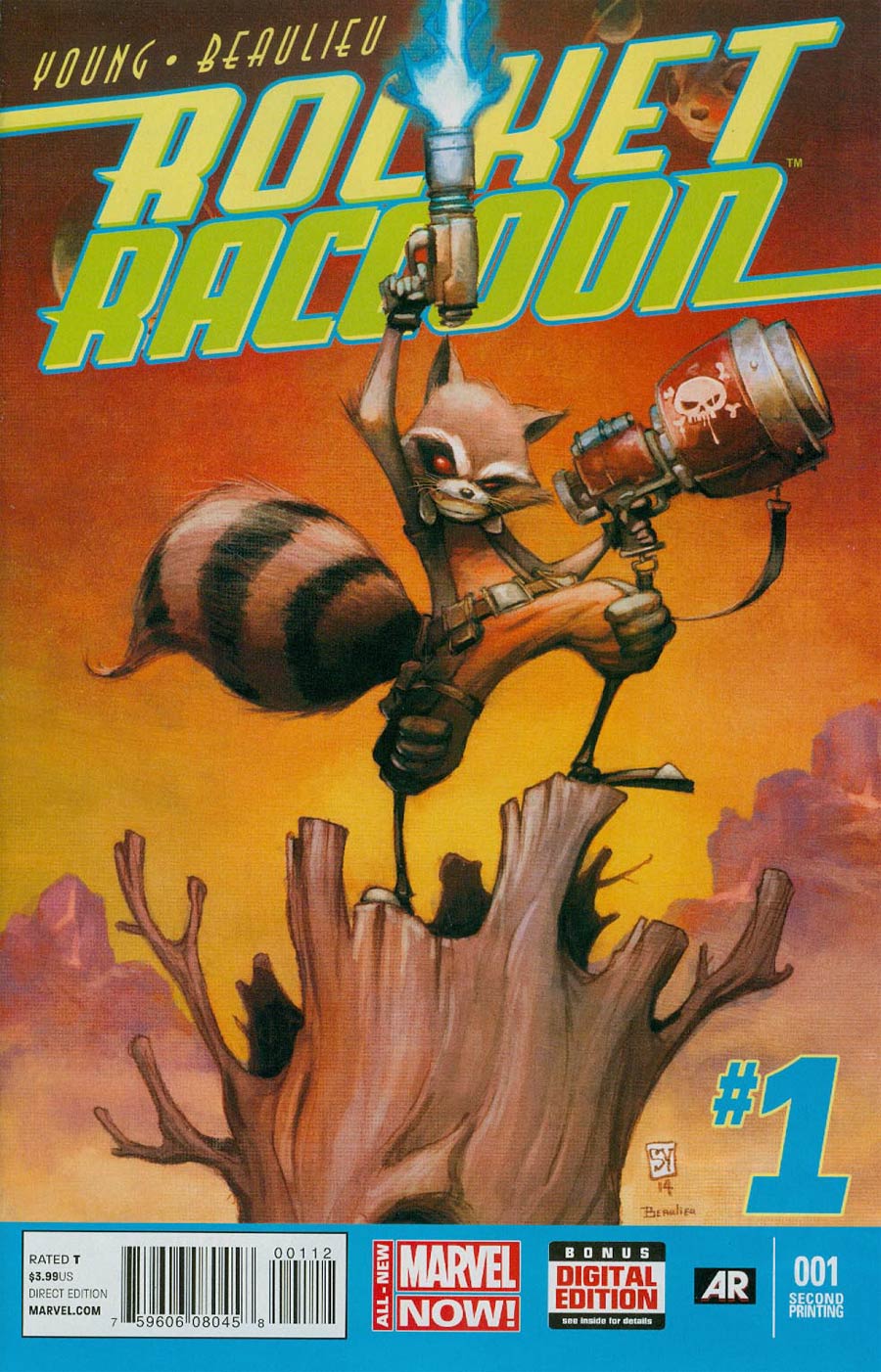 Rocket Raccoon Vol 2 #1 Cover K 2nd Ptg Variant Skottie Young Cover