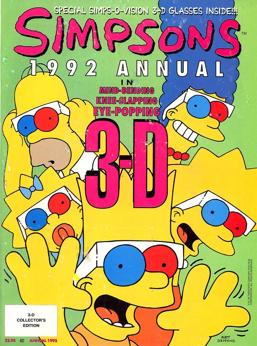 Simpsons 1992 Annual with 3-D Glasses