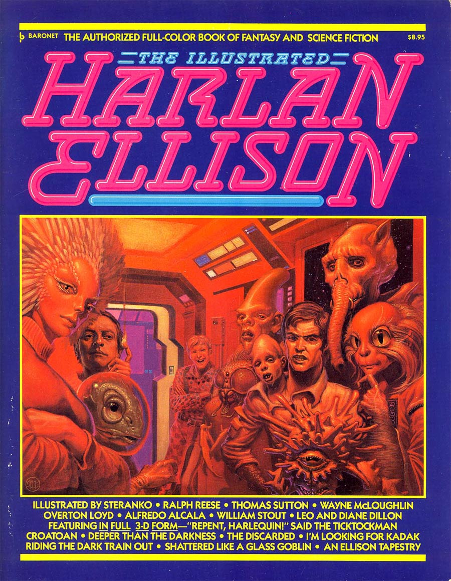 Illustrated Harlan Ellison with 3-D Glasses