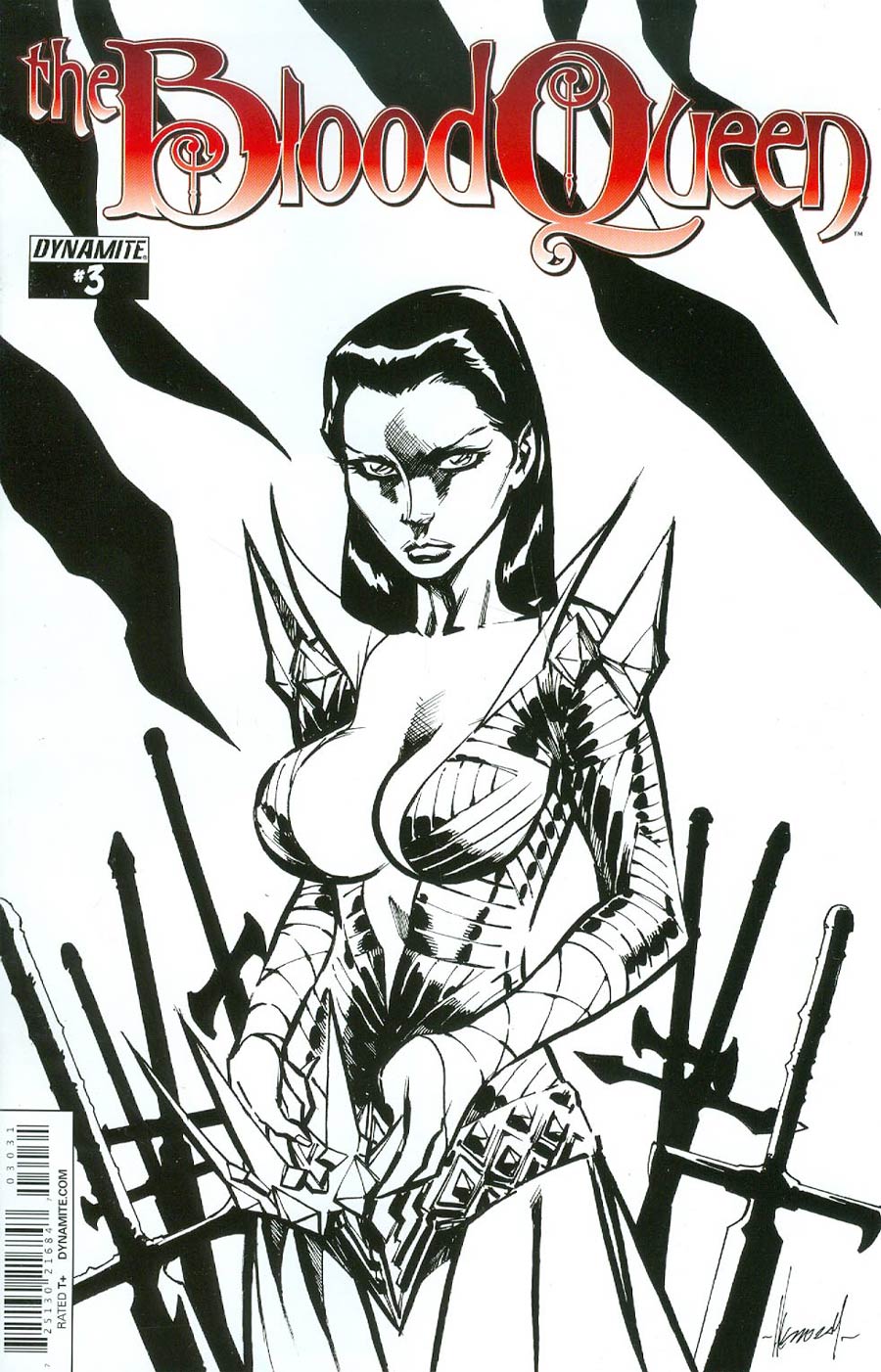 Blood Queen #3 Cover C Incentive Ale Garza Black & White Cover