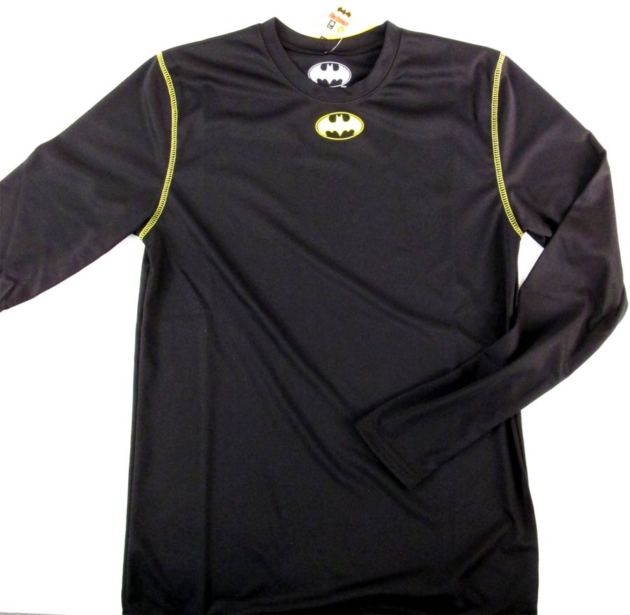 DC Comics Batman Small Symbol On Black Mens Long Sleeve Shirt XX-Large