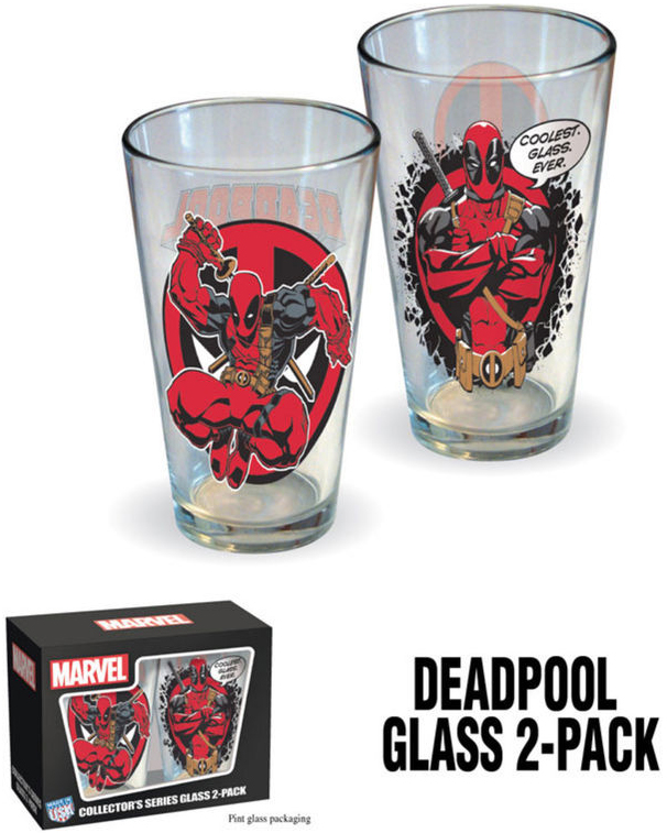 Marvel Comics Pint Glass 2-Pack - Deadpool Combat