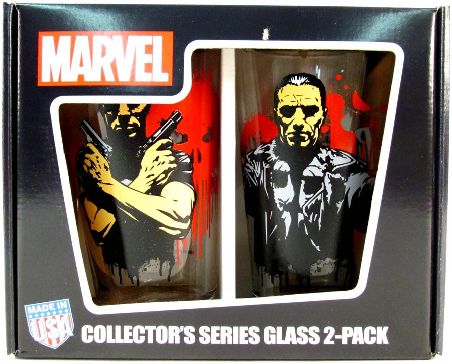 Marvel Comics Pint Glass 2-Pack - Punisher Gun Poses