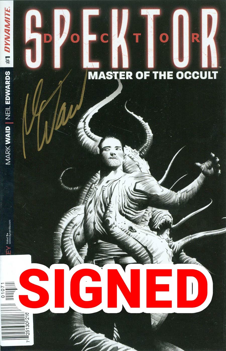 Doctor Spektor Master Of The Occult #1 Cover M Incentive Jae Lee Black & White Pure Line Art Cover Gold Signature Series Signed By Mark Waid