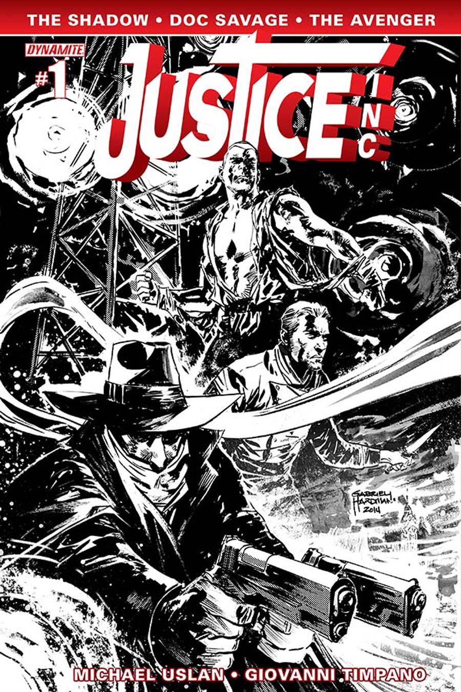 Justice Inc Vol 3 #1 Cover F Incentive Gabriel Hardman Black & White Cover